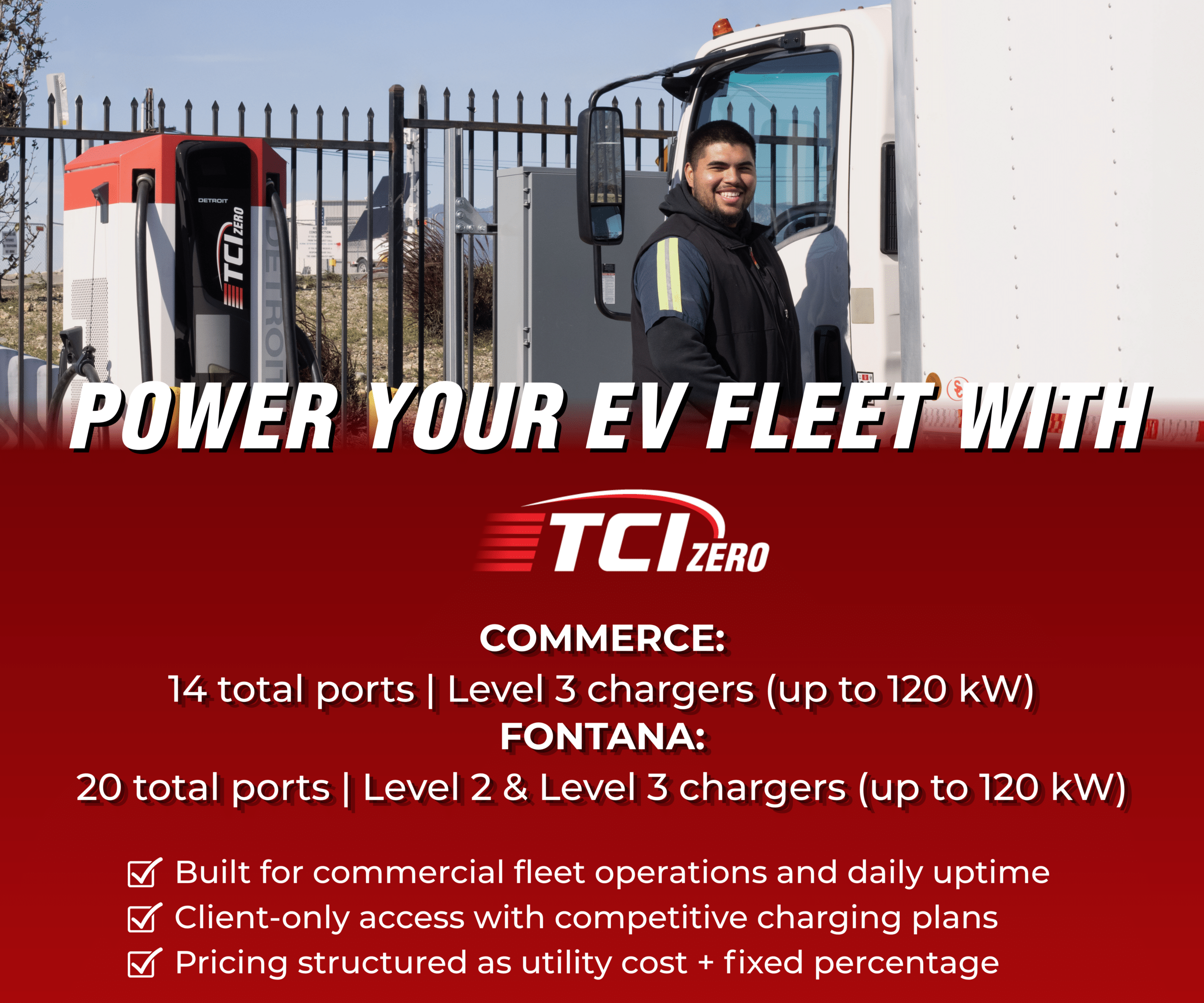TCI EV Commercial Charging Station in Fontana and Commerce