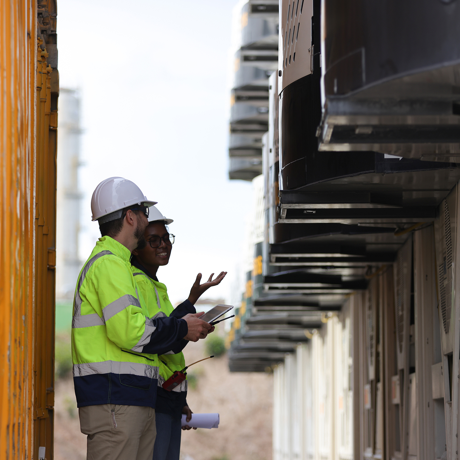 Warehouse workers checking reefers