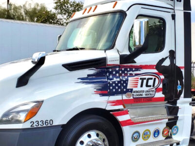 TCI's latest military wrapped semi tractor